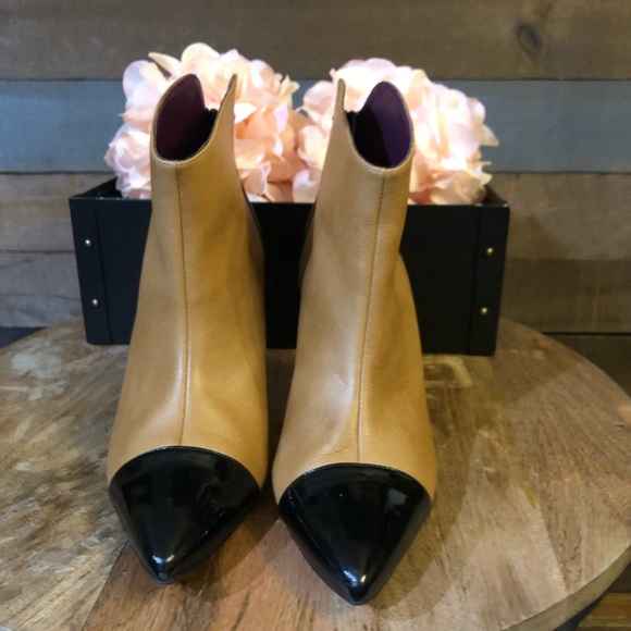 Beyond Skin Colleen Camel & Black Vegan Ankle Boot - Picture 2 of 12